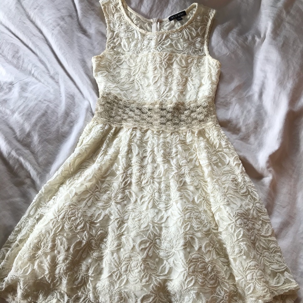 cream colored dress